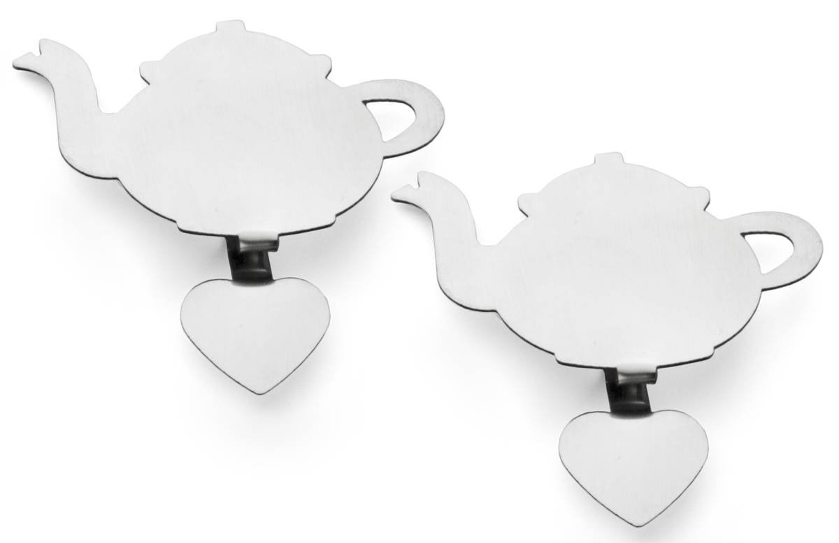 Bredemeijer Tea Bag Holder TEAPOT, Set of 2, Silver