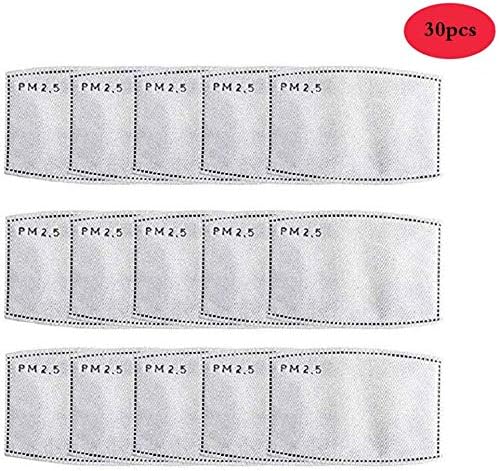 30Pcs Adult PM2.5 Activated Carbon Filter Face Mask Filters Breathing Insert Protective Mouth Mask Filter