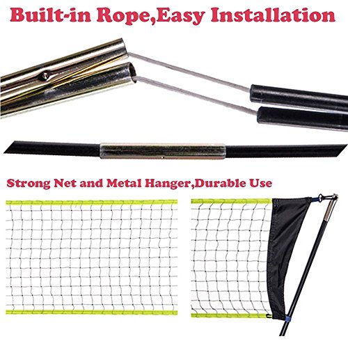 image for fastdisk Portable Removable Badminton Net with Stand Carrying Bag,Voll