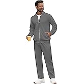 GUYLIGUYQI Mens 2 Piece Sweatsuits for Men Full Zip Casual Track Suits Athletic Jogging Suit Sets Sport Sweat Suit