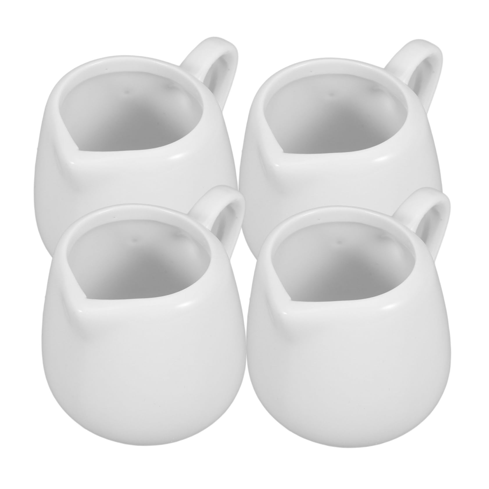 CIYODO 4pcs Ceramic Sauce Jugs Mini Milk Jug with Handle Spout Kitchen Sauce Container for Gravy and Design
