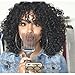 Wigbuy Short 20 inches Kinky Curly African American Wigs Heat Resistant Fiber Layered Black Hair Wig Curly Afro Wigs for Black Women (1B)