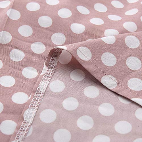 CCatyam Plus Size Dresses for Women, Skirt Dot Print Sexy Slim Maxi Leisure Club Party Fashion Pink