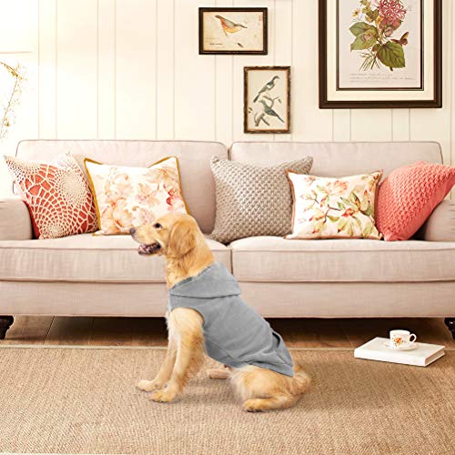 EXPAWLORER Fleece Dog Hoodies with Pocket, Cold Weather Spring Vest