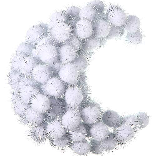 500 Pieces Glitter Pompoms 1 Inch Fuzzy Pom Poms Arts and Crafts Making Balls for Hobby Supplies and - //coolthings.us