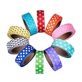 Mudder Washi Masking Tape Polka Dot Washi Tapes Decorative for Scrapbooks, DIY Crafts and Gift Wrapping Office Party Supplies, 10 Rolls