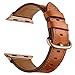 CINORS Leather Band Compatible Replacement for Apple iWatch 41mm 40mm 38mm Women Genuine Brown Leather Bands Wrist Strap with Rose Gold Buckle Replacement for Apple Watch Series 7 6 5 4 3 2 1 SE