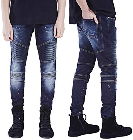 Men Skinny Jeans Men Runway Slim Racer Biker Jeans Strech Hiphop Jeans for Men Y2036