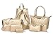 king Ma Classic Shoulder Handbags with Clutch 7 Piece Set Bags for Womens Ladies