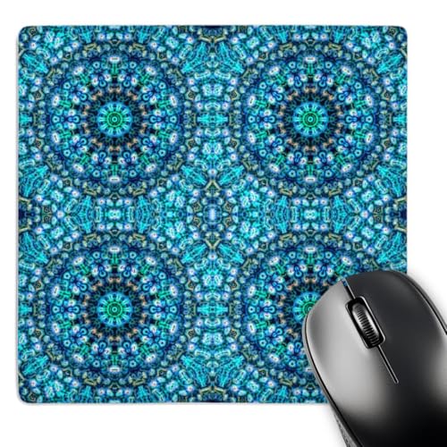3dRose LLC 8 x 8 x 0.25 Inches Mouse Pad, Blue Abstract Digital Art (mp_11608_1)