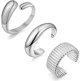 COLOYAN 3PCS Chunky Gold Cuff Bangle Bracelets For Women Teardrop Irregular Bangle Lightweigt Minimalist Open Silver Thick Gold Wrist Cuff Bracelet