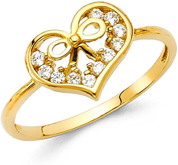 The World Jewelry Center 14k Yellow Gold Heart