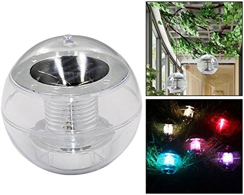 OFKPO Solar Powered Floating Ball LED Color Changing Waterproof Light for Pond Pool Path Lands(11×11cm, Blue, Green, White
