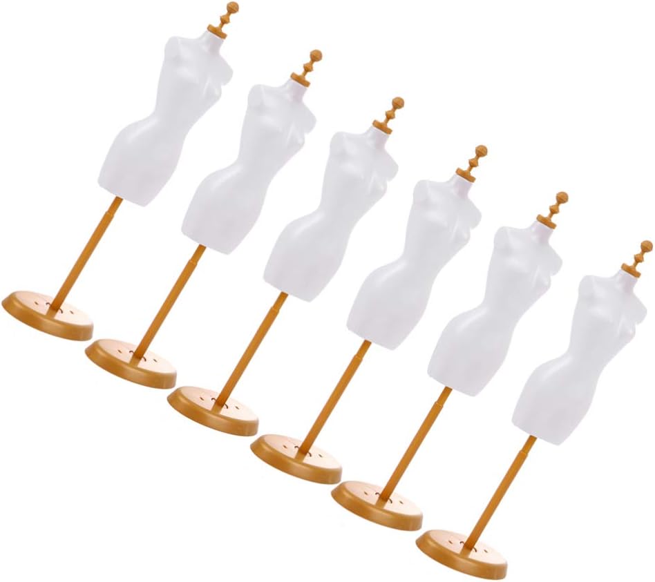 EXCEART 6pcs Doll Dress Form Cloth Gown Plastic Demountable Display Support Holder Doll Dress