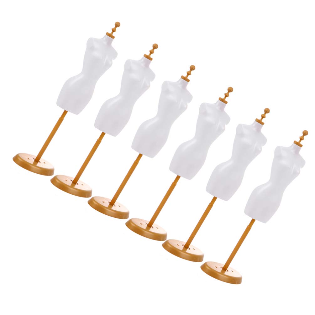 6pcs Doll Dress Form Cloth Gown Plastic Demountable Display Support Holder Doll Dress Mannequin Model Stand Accessories for Doll Dresses Display Rack
