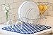 S&T INC. Dish Drying Mat for Kitchen, Absorbent, Reversible Microfiber Dish Mat, 16 Inch x 18 Inch, Blue Trellis