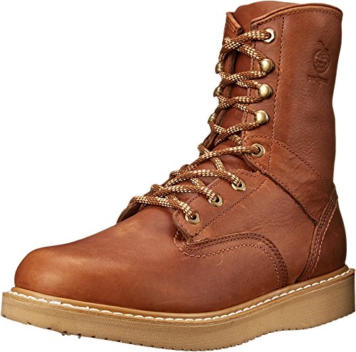 Georgia Boot Men's 8 Inch Wedge Work Shoe, Barracuda Gold, 9.5 M US