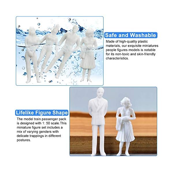XAVSWRDE 100 Stück Menschen Modell Figuren Set 1:50 Miniaturmodell Weiße Figuren Menschliches Modell Plastik… – Bild 5