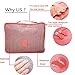 M-jump Travel Organizer Luggage Compression Pouches, 6 Set Travel Storage Bags Travel Multi-functional Clothing Sorting Packages (Watermelon Red)