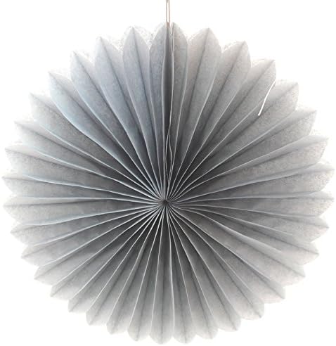Somnr® Pack of 5pcs 10 inch Tissue Paper Fans Paper Flower Tissue Fan Decoration Party Wedding Baby Shower Decoration (Grey)