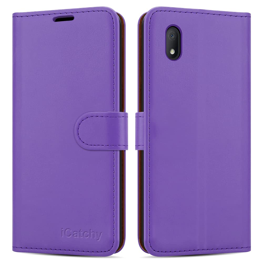 iCatchy for Alcatel 1B Case (2020) Leather Wallet Book Flip Folio Cover (Lilac)