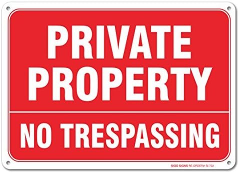 Private Property No Trespassing Sign Large 10 X 7 Aluminum Sign Metal Signs Vintage Road Signs Tin Plates Signs Decorative Plaque