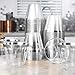ConnectedPlus 9 oz Silver Rimmed Plastic Cups: 100 Fancy Disposable Wine, Cocktail or Punch Glasses - Clear Tumbler Cup Perfect for a Wedding Reception, Elegant Holiday Party and More