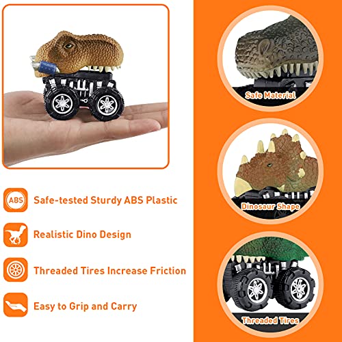 Dinosaur Toys for 3 Year Old Boys, Pull Back Car Dinosaur Toys for Kids, Dinosaur Car Toys Dino Pull Back Vehicle, Christmas Birthday Party Gift for 4 5 6 7 Years Old Boys Girls(16 Cards Included)