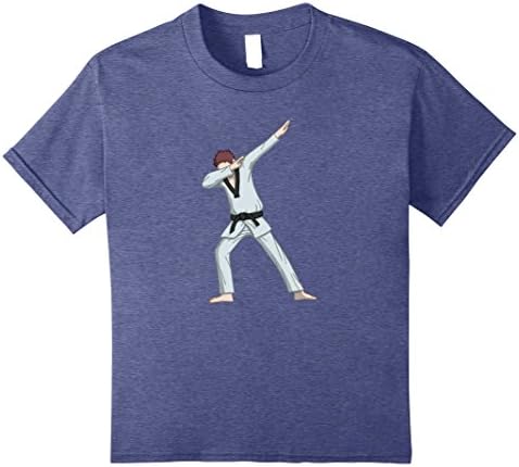 Kids Dabbing Spar Wars Taekwondo - black belt - T Shirt 8 Heather Blue