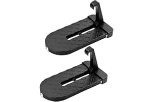 Loopunk 2pcs Car Step Hook, Vehicle Roof-Rack Folding Foot Peg Ladder with Safety Hammer Function,Universal for Most Cars, SU