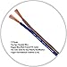 InstallGear 100ft 14 Gauge Speaker Wire with 12 Banana Plugs - Copper Clad Aluminum Cable for Clear Audio Sound - Easy-Install Car Speaker Wire and Home Theater Setup with Blue Black Jacket