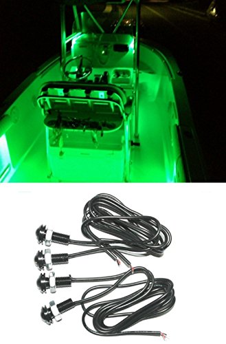 Shadz_LED4X Green LED Boat Light Waterproof 12v Deck Storage Kayak Bow Trailer Bass