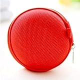 BestTopc Carrying Pocket Storage Canvas Earphone Case for Earphone MP3 Red
