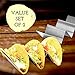 2 Pack - Stylish Stainless Steel Taco Holder Stand, Taco Truck Tray Style, Rack Holds Up to 3 Tacos Each, Oven Safe for Baking, Dishwasher and Grill Safe, 4