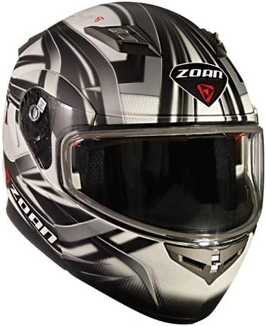 Zoan Flux 4.1 Devil Flat White Electric Lens Shield Modular Snowmobile Helmet Medium