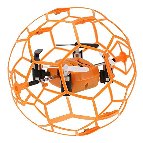 Haktoys HAK901 Mini Basketball Style Caged Drone 2.4GHz 4 CH 3D Flip LED RC Quadcopter with 6 Axis Gyroscope