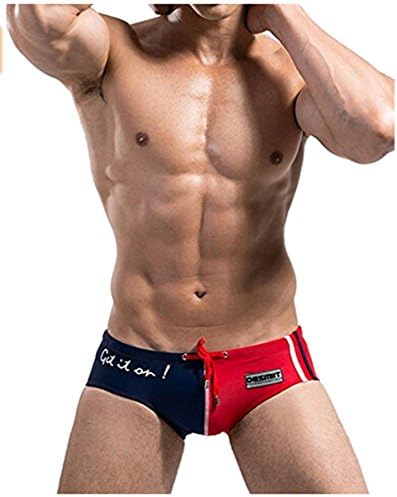Men's Swim Trunks Briefs Boxer Swimwear with Front Tie