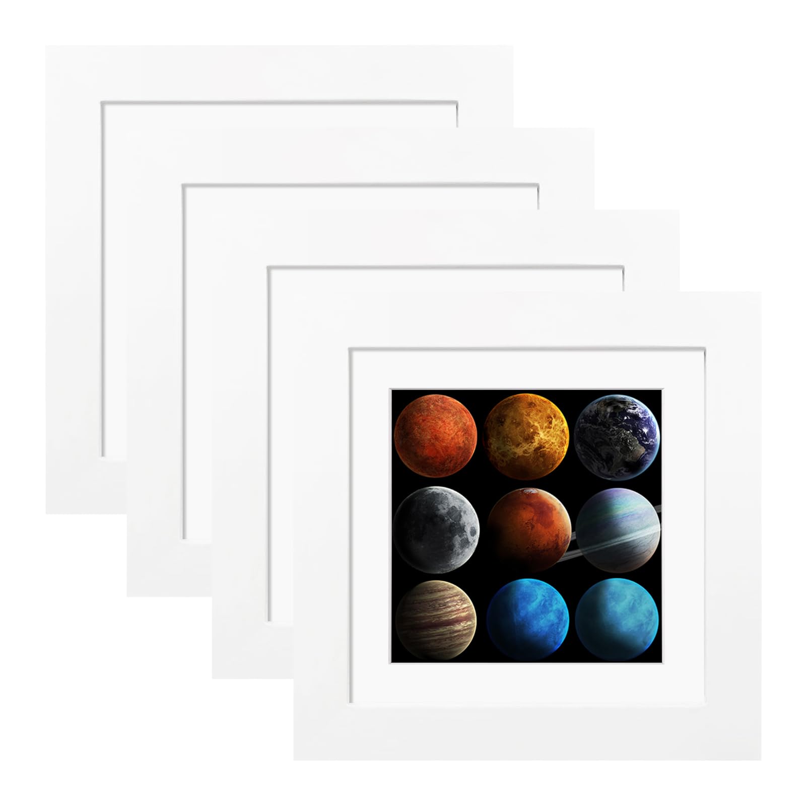 EGOFINE 5x5 White Photo Frames Set of 4 - Made of Solid Wood for Table Top and Wall Mounting — image 1