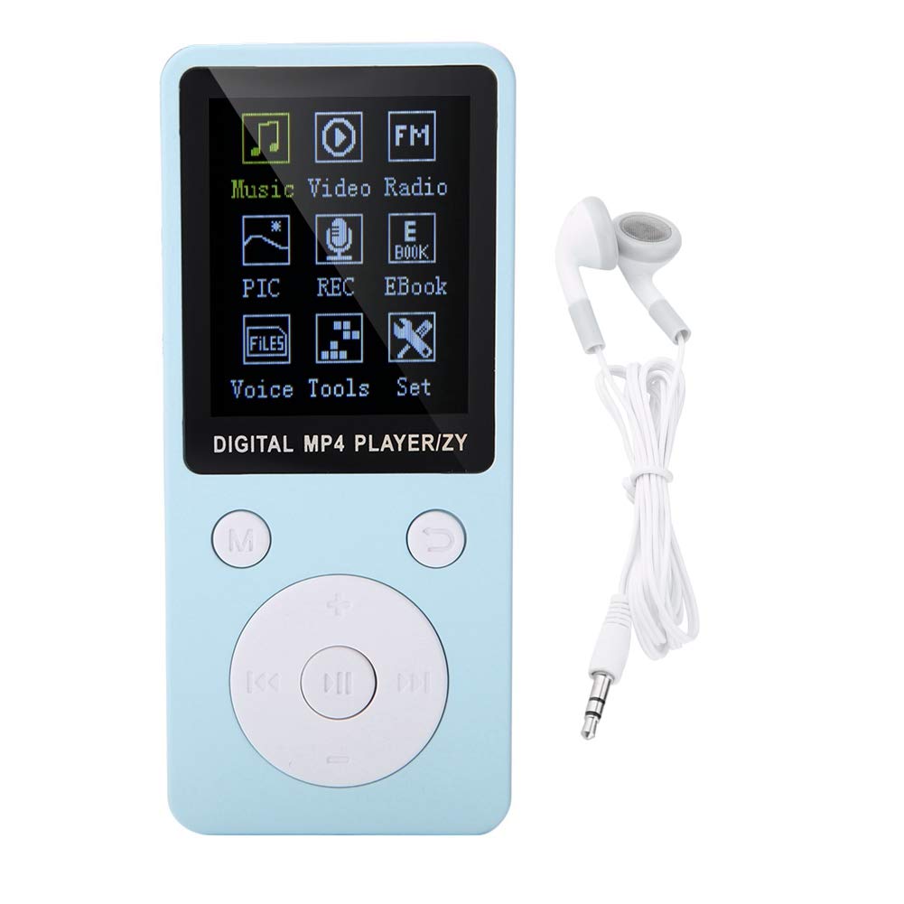 MP4 Music Player Portable MP3 / MP4 Player Support Music, Radio, Recording, Video, E-book, Built-in Stopwatch Support Up to 32G Memory Card with Headphone Long Standby Time (Blue)