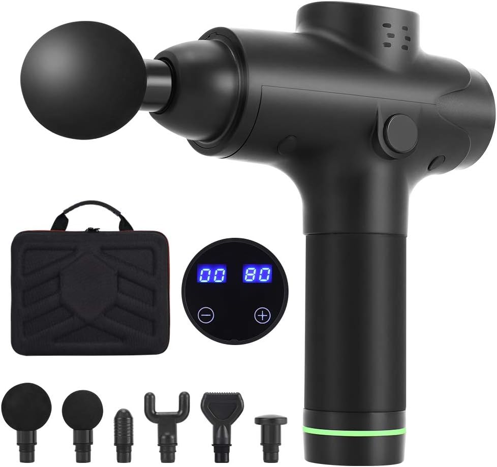 Massage Gun Deep Tissue Percussion 20 Speed Handheld Electric Body Massage Device for Neck, Back & Muscle Deep Relaxation with Sports Drill Portable Super Quiet Brushless Motor: Health & Personal Care