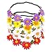 Honbay 5PCS Daisy Flower Headband Bohemian Flower Crown Floral Headband with Elastic Ribbon