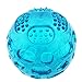 ADUCK Pet Puppy Dog Squeaky Fetch Ball Toys [Meteorites Bouncy Series] Bite Resistant Squeeze Chew Toy for Aggressive Chewers [Non-Toxic Soft Rubber], Cute Crystal Blue Ball Design - 3.15 Inches