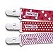 Prime Tots ❤ Pacifier Clip Girl - 3 Pack ❤ Perfect As Soothie Pacifier Holder, For Infant Teething Toys ❤ Rust Free ❤ Best Baby Shower Gift ❤ Best value