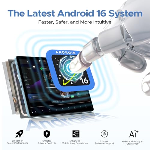 DOOGEETab U11 Pro Android 16 Tablet 11 Inch, 30GB RAM+256GB ROM+2TB TF, Unisoc T7200 Octa-Core 8580mAh Tablets, 90Hz HD Android Tablet, Gemini AI, Widevine L1, Camera 13MP/5G WiFi/3.5mm Audio/GPS