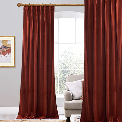 StangH Rust Curtains 96 inches for Living Room Doorway, Super Soft Velvet Room Darkening Privacy Protect Door Panels for Bedroom Dining Room Closet, W52 x L96 inches, 1 Panel, (SHUSCBR5SD1-5296C38)