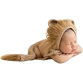 Baby Photography Props Lion Hats Tail Newborn Boy Girl Photo Shoot Outfits Crochet Costume Infant Knitted Clothes