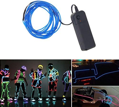 2x3M Neon Led Light Glow El Wire String Strip Rope Tube Decor Car +Controller