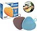 Premium Anti-Bacterial Sponge Scrubber For Dishes Shower Body High Durable Odorless Modern Design Double Sided - Tough and Soft Bristles 2 For 1- Suction Cup For Easy Hang 2 Pack (By SiloClean)