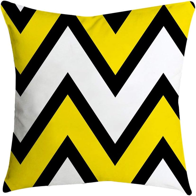 Easong 45X45Cm Pillow Cases, Slip Silk Pillowcase Yellow Pillow Case Car Waist Throw Cushion Cover Home Decor Square Pillowcase 18 Inches Pillow Cover Seat Cushion Sofa Pillow Car Pillow Covers