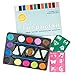 Safe Face Paint Kit 12 Color Palette for Baby, Kids & Adults | Jumbo Case Includes 2 Brushes & 12 Stencils, 1 Glitter | Professional Painting Quality Organic Non-Toxic Eco Water Based Paints